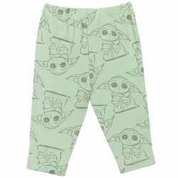 STAR WARS Mandalorian Baby Yoda Baby Boys 3 Piece Outfit Set: Bodysuit Pants Hat 0-3 Months Green/White
