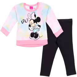 Disney Minnie Mouse Little Girls Fleece Sweatshirt & Leggings Tie-Dye