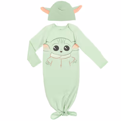 STAR WARS The Mandalorian The Child Infant Baby Boys Cosplay Sleeper Gown and Hat 6-12 Months