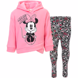 Disney Minnie Mouse Toddler Girls Crossover Fleece Hoodie and Leggings