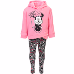 Disney Minnie Mouse Toddler Girls Crossover Fleece Hoodie and Leggings