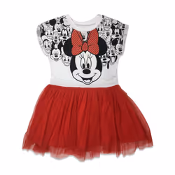 Disney Minnie Mouse Toddler Girls Dress White/Red 4T