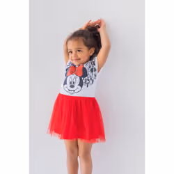 Disney Minnie Mouse Toddler Girls Dress White/Red 4T