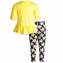 Disney Minnie Mouse Floral Little Girls Peplum T-Shirt and Leggings Ou