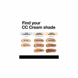 Full-Coverage Color Correction CC Cream, Oil-Free with Peptides & Vitamin C, Best for Correcting Redness and Uneven Skin Tone, Buildable Foundation