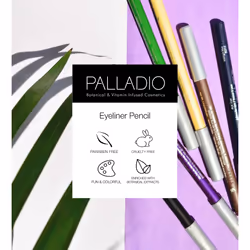 Palladio Wooden Eyeliner Pencil  Thin Pencil Shape  Easy Application  Firm yet Smooth Formula  Perfectly Outlined Eyes  Contour