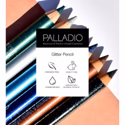 Palladio Glitter Eyeliner Pencil  Longlasting Creamy Cosmetic Pencil  Shimmer Eye Liner  Buttery Smooth Tip  Professional Makeup