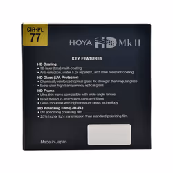 Hoya HD Mk II CIR-PL Polarising camera filter 77 mm