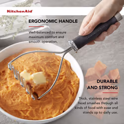 KitchenAid Gourmet Stainless Steel Wire Masher  10.24-Inch  Black