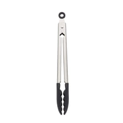 KitchenAid Silicone Tipped Stainless Steel Tongs  12 Inch  Black