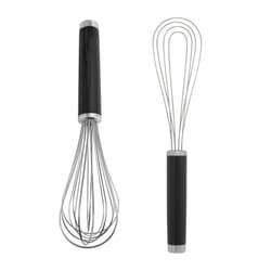 KitchenAid Utility and Flat Whisk Set  Set Of 2  Black