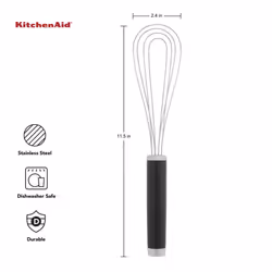 KitchenAid Utility and Flat Whisk Set  Set Of 2  Black