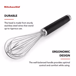 KitchenAid Utility and Flat Whisk Set  Set Of 2  Black