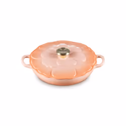 Le Creuset Signature Enameled Cast Iron Petal Braiser 2.25qt. Peche w/Light Gold Knob