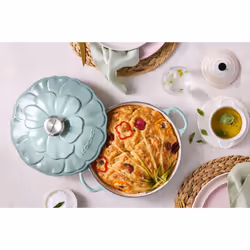 Le Creuset Signature Enameled Cast Iron Petal Braiser  2.25qt.  Coastal Blue
