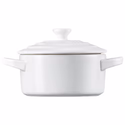 Le Creuset Stoneware Mini Round Cocotte  8 oz  White