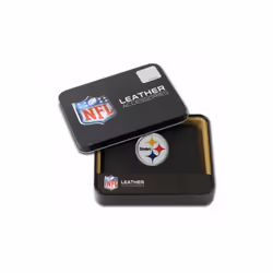 Rico Sporting Goods 138759 Pittsburgh Steelers Men&apos;s Black Leather Tri-fold Wallet