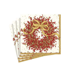 Caspari Entertaining Pepper Berry Cocktail Napkins  Red  20-Pack