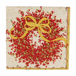 Caspari Entertaining Pepper Berry Cocktail Napkins  Red  20-Pack