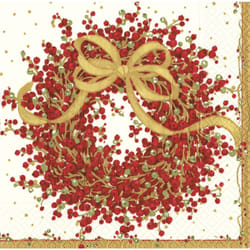 Entertaining with Caspari Pepperberry Cocktail Napkins  Red  Box of 40 (8070B)