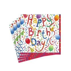 Caspari Happy Birthday Paper Cocktail Napkins  20 Count Multicolor 9100C