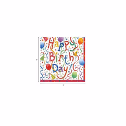Caspari Happy Birthday Paper Cocktail Napkins  20 Count Multicolor 9100C