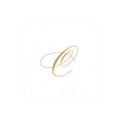 Entertaining with Caspari White Pearl Paper Linen Cocktail Napkins  Monogram Initial C  Pack of 30 (2900CG.C)