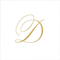 Entertaining with Caspari White Pearl Paper Linen Cocktail Napkins  Monogram Initial D  Pack of 30 (2900CG.D)
