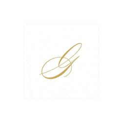 Entertaining with Caspari White Pearl Paper Linen Cocktail Napkins  Monogram Initial G  Pack of 30 (2900CG.G)