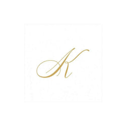 Entertaining with Caspari White Pearl Paper Linen Cocktail Napkins  Monogram Initial K  Pack of 30