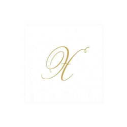 Entertaining with Caspari White Pearl Paper Linen Cocktail Napkins  Monogram Initial X  Pack of 30 (2900CG.X)