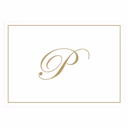 Caspari Gold Embossed Initials Boxed Note Cards in Letter P 8 Cards &