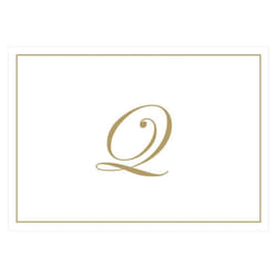 Caspari Gold Embossed Initials Boxed Note Cards in Letter Q  8 Cards &