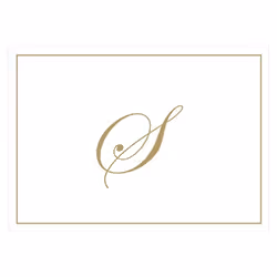 Caspari Gold Embossed Initials Boxed Note Cards in Letter S 8 Cards &