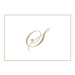 Caspari Gold Embossed Initials Boxed Note Cards in Letter S  8 Cards &