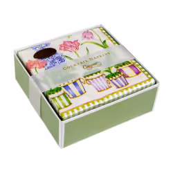 Caspari Window Garden Boxed Paper Cocktail Napkins - 40 Per Box