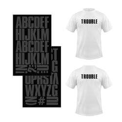 S.E.I 2-Inch Iron-on T-Shirt Letters  Block Letter Flock Heat Transfers  Black