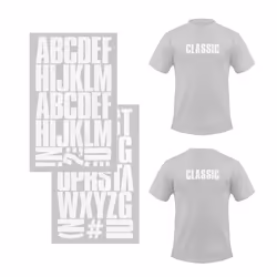 S.E.I 2-Inch Iron-on T-shirt Letters  Block Letter Flock Heat Transfers  White