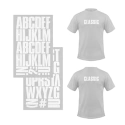 S.E.I 2-Inch Iron-on T-shirt Letters  Block Letter Flock Heat Transfers  White