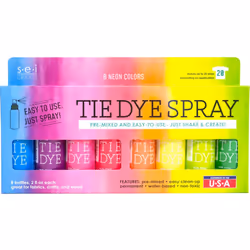 S.E.I. Neon Tie-Dye Kit, Fabric Spray Dye, 8 Colors