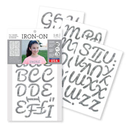 S.E.I. 1.75-Inch Iron-on T-Shirt Letters  Pacifico Glitter Letter Heat Transfers  Silver