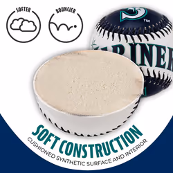 Franklin Sports Seattle Mariners MLB Team Baseball - MLB Team Logo Soft Baseballs - Toy Baseball for Kids - Great Decoration for Desks and Office