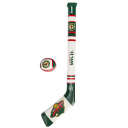 Franklin Sports Minnesota Wild NHL Mini Soft Hockey Stick Set - NHL Team Soft Foam Mini Hockey Stick and Ball Set - Great Toy for Kids