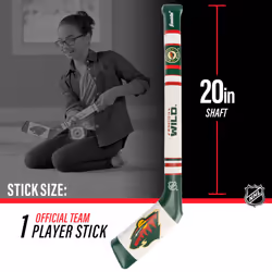Franklin Sports Minnesota Wild NHL Mini Soft Hockey Stick Set - NHL Team Soft Foam Mini Hockey Stick and Ball Set - Great Toy for Kids