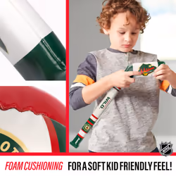 Franklin Sports Minnesota Wild NHL Mini Soft Hockey Stick Set - NHL Team Soft Foam Mini Hockey Stick and Ball Set - Great Toy for Kids