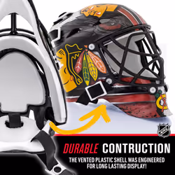 NHL St. Louis Blues Team Logo Mini Hockey Goalie Mask with Case - Collectible Goalie Mask with Official NHL Logos and Colors Black