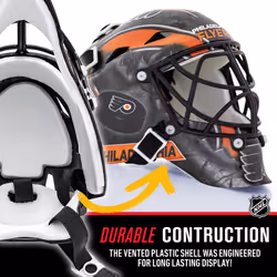 Franklin Sports Philadelphia Flyers NHL Team Logo Mini Hockey Goalie Mask with Case - Collectible Goalie Mask with Official NHL Logos and Colors