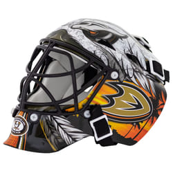 NHL Buffalo Sabres Team Logo Mini Hockey Goalie Mask with Case - Collectible Goalie Mask with Official NHL Logos and Colors