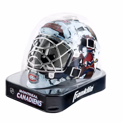 NHL Montreal Canadiens Team Logo Mini Hockey Goalie Mask with Case - Collectible Goalie Mask with Official NHL Logos and Colo ...