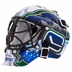 NHL Vancouver Canucks Team Logo Mini Hockey Goalie Mask with Case - Collectible Goalie Mask with Official NHL Logos and Color ...